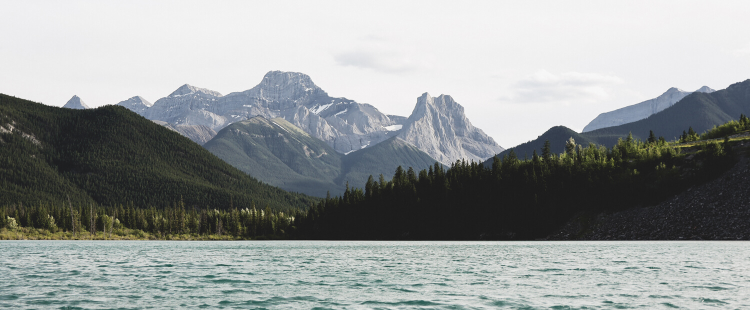 Landscape image of a lake and mountains