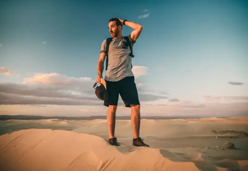 Shot of Benoit Chamberland in the desert