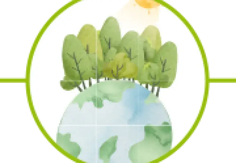 Pictogramme of headquarters becoming climate neutral